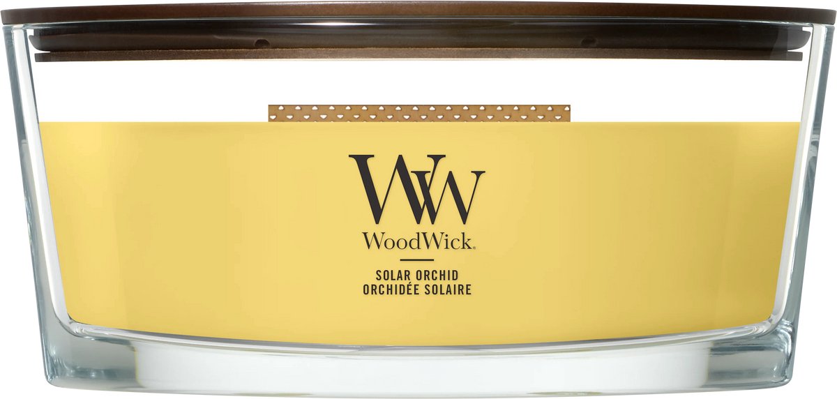 WoodWick Hearthwick - Solar Orchid - Ellipse Geurkaars - 50 branduren Wit