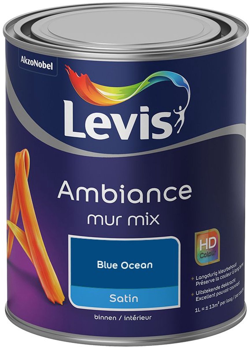 Levis - Ambiance Mur Satin Mix - Blue Ocean - Mengverf - 1 L