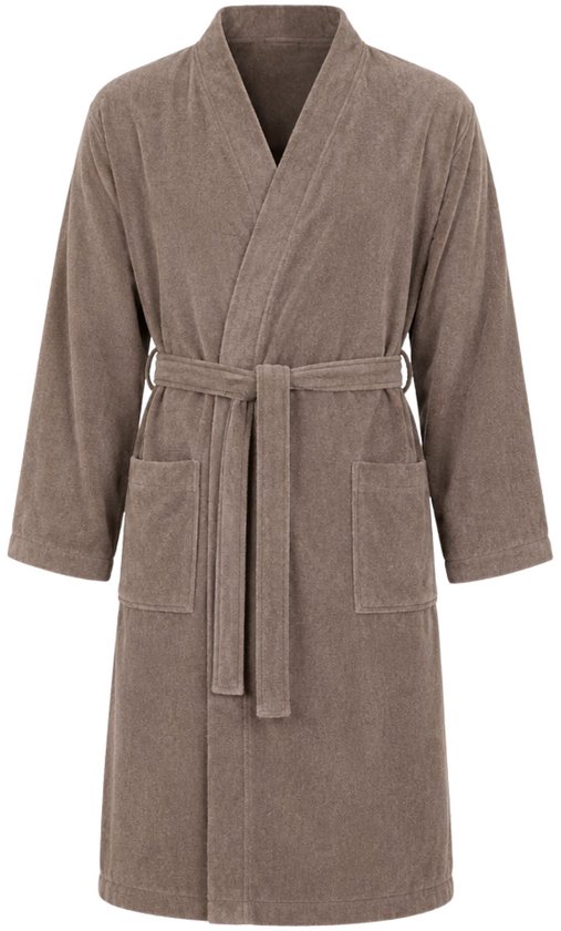 Katoenen kimono badjas - Sauna badjas-taupe-2XL/3XL