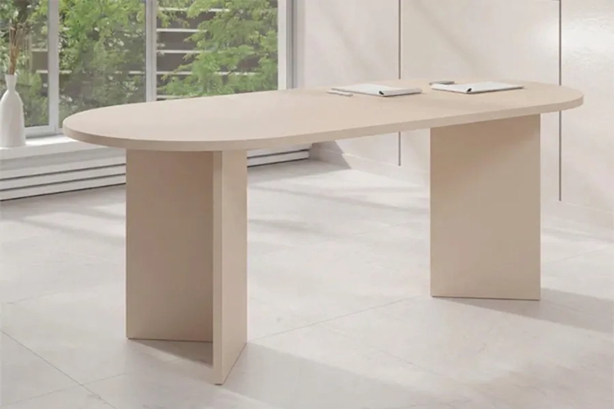 Woonenzo Ravi - Eettafel - Ovaal - Beige - 200 cm - 6 persoons - 8 persoons - Scandinavisch - Japandi