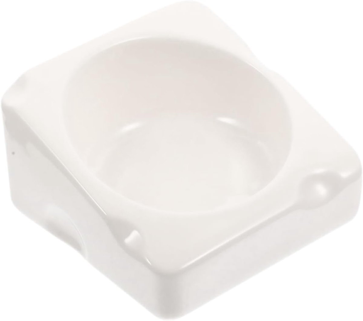 Keramische Voerbak - Voerbak Kleine Dieren - Voeren en Wateren - Voorkomt Omvallen - 10 cm Breed - Wit