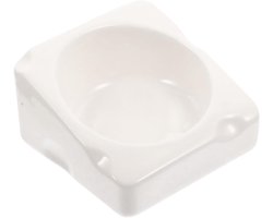 Keramische Voerbak - Voerbak Kleine Dieren - Voeren en Wateren - Voorkomt Omvallen - 10 cm Breed - Wit
