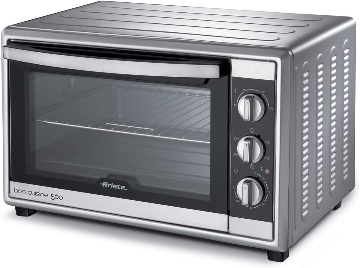 Elektrische Oven - Aanrecht Oven - Grote Maaltijden Bereiden - Met Draaispies - 56 Liter Capaciteit - Zilver
