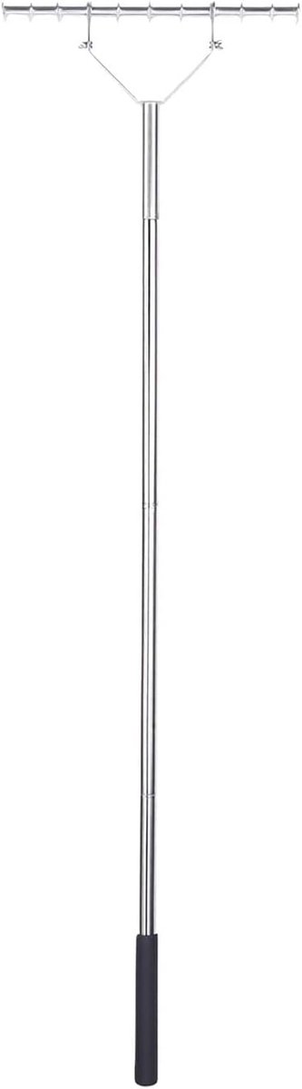 Gazonverticuteerder - Rietenhark Hark - Gazon Onderhoud - Roestvrijstalen Tanden - 30 cm Werkbreedte - Zwart