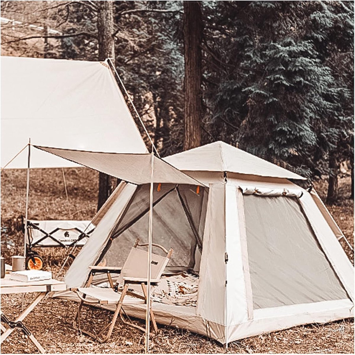 Pop Up Tent - Festival Tent - Kamperen met Vier - Automatisch Opzetten - Ruim Formaat - A