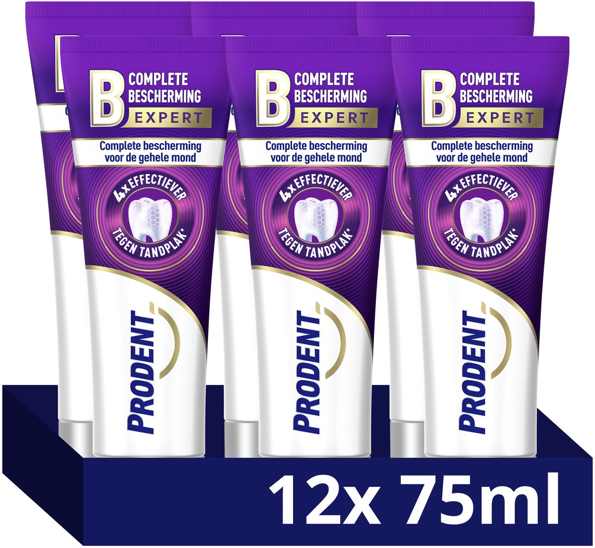 Prodent Tandpasta - Complete Bescherming Expert - 4 keer effectiever tegen tandplak* - 12 x 75 ml