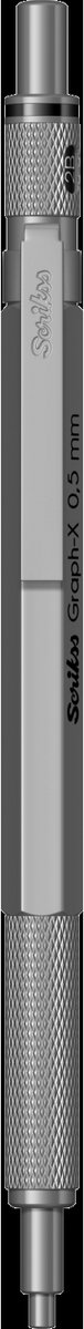 Scrikss Graph-X mechanisch potlood metaal | Grip van messing voor stevige en comfortabele houvast | Lood 0.5mm