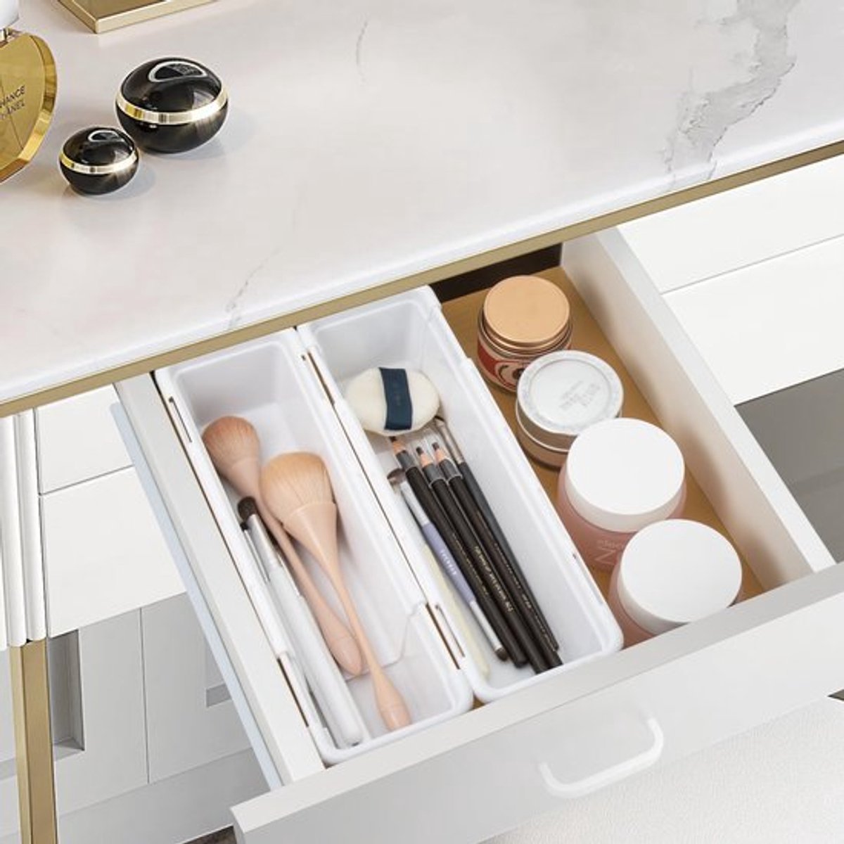 Zeynomax - Lade-organizer - Uitschuifbaar - Compact en multifunctioneel - Wit