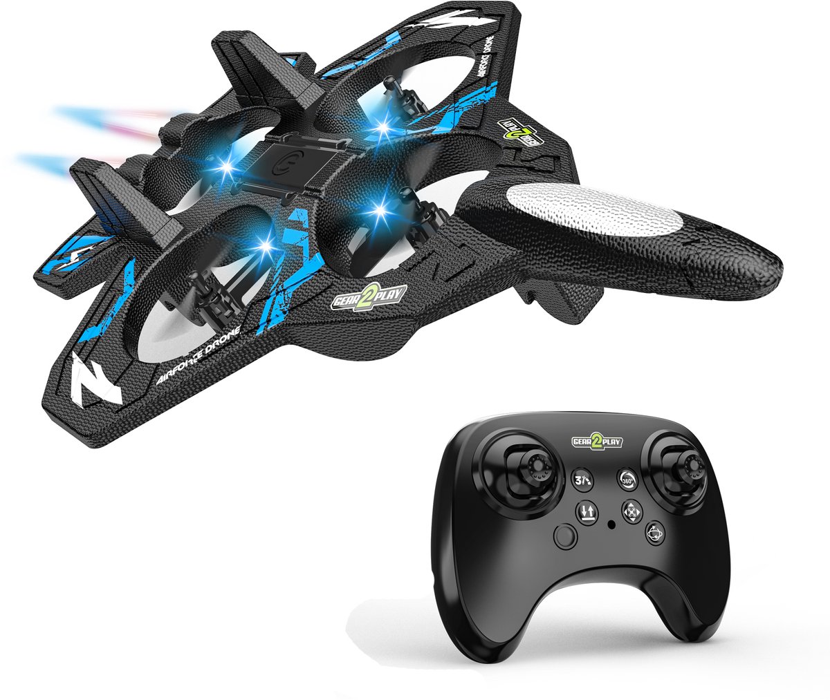 Gear2Play Airforce Drone - met verlichting en oplaadbare batterij