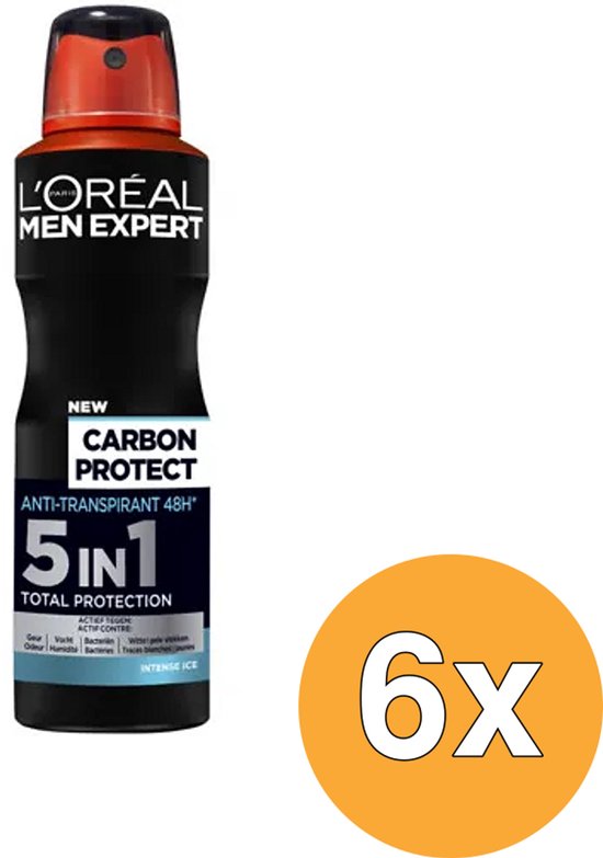 L’Oréal Paris Men Expert Carbon Protect 5in1 Deodorant Spray - Voordeelverpakking 6 x 150 ml