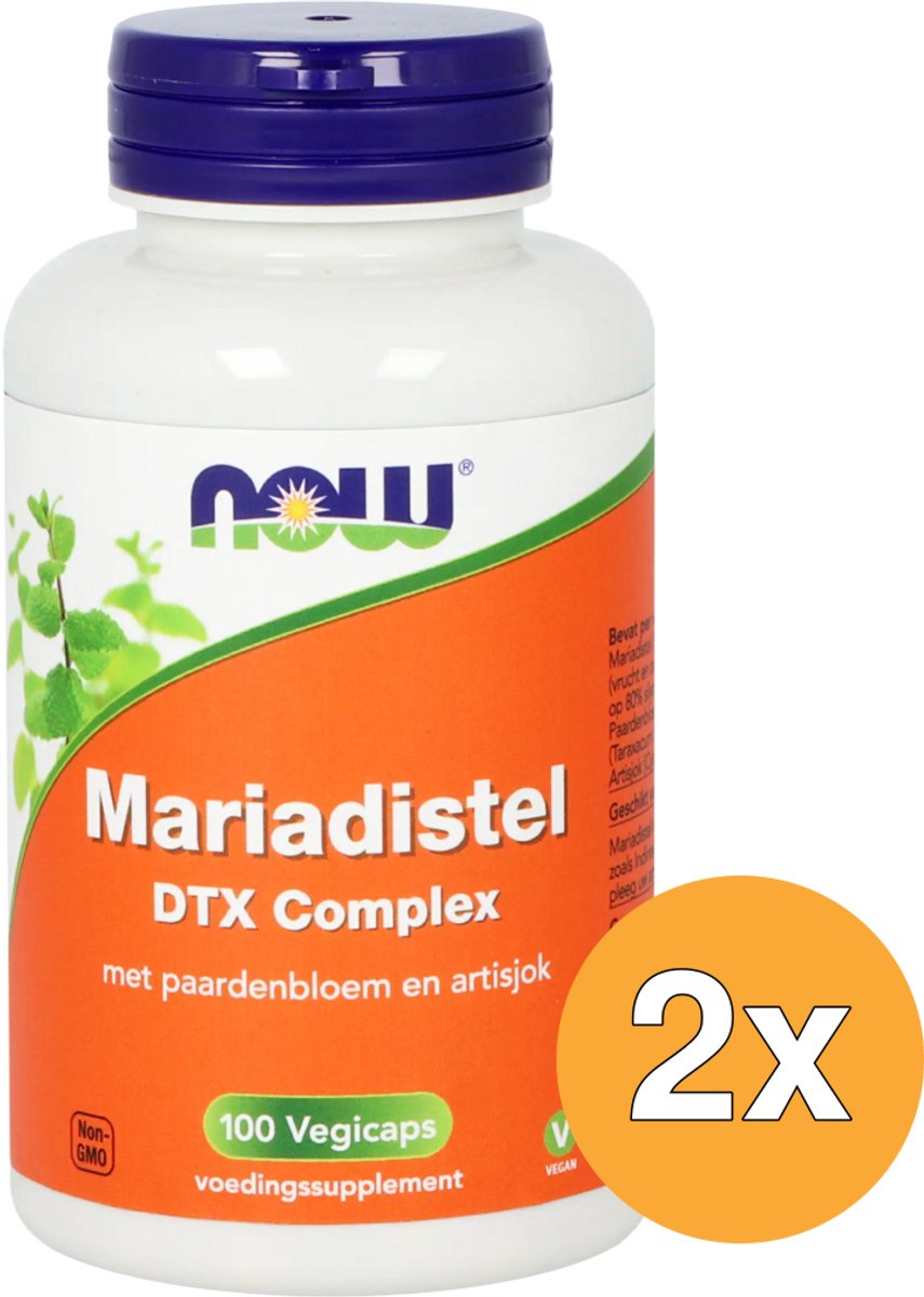 2x Now Mariadistel DTX Complex (100 vega capsules)