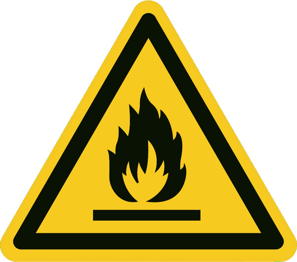 Waarschuwings/Gevaarssticker W021 – Brandbaar Materiaal – Sticker – 200x200 mm – NEN3011 – ISO 7010