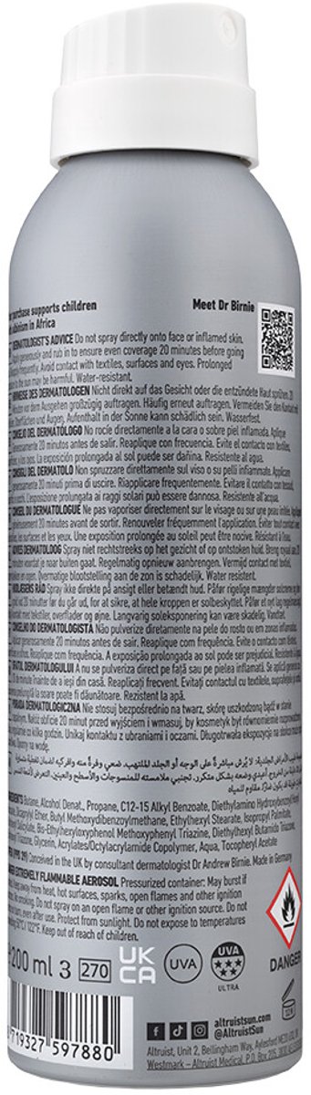 Altruist - Transparante Zonnebrand Spray SPF 50 - 2 x 200 ml - Voordeelverpakking