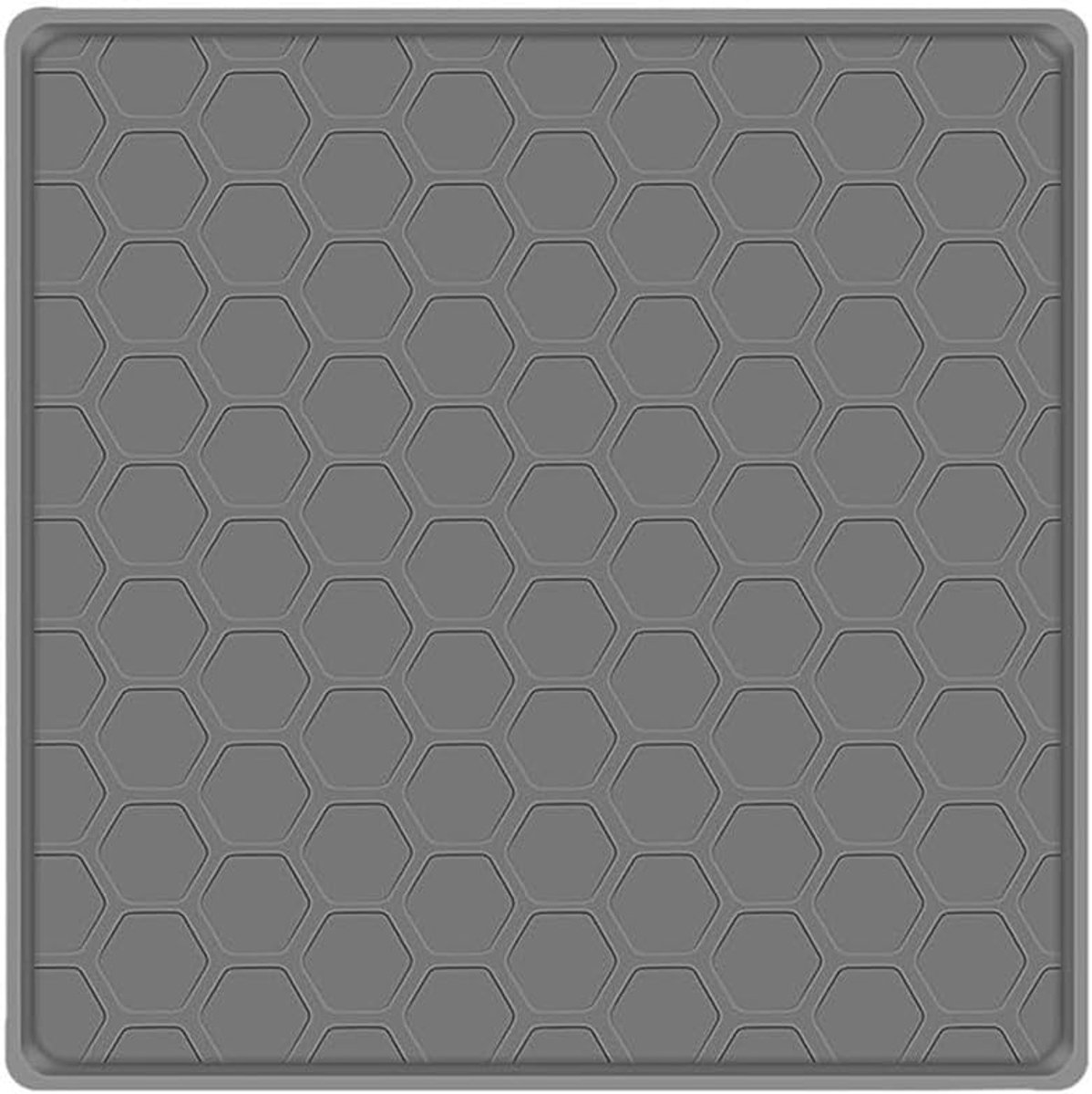 Koelkastmat Siliconen - Vloerbeschermer Apparaat - Bescherming Tegen Vocht - Verhoogde Randen - 60 x 60 cm - Zwart