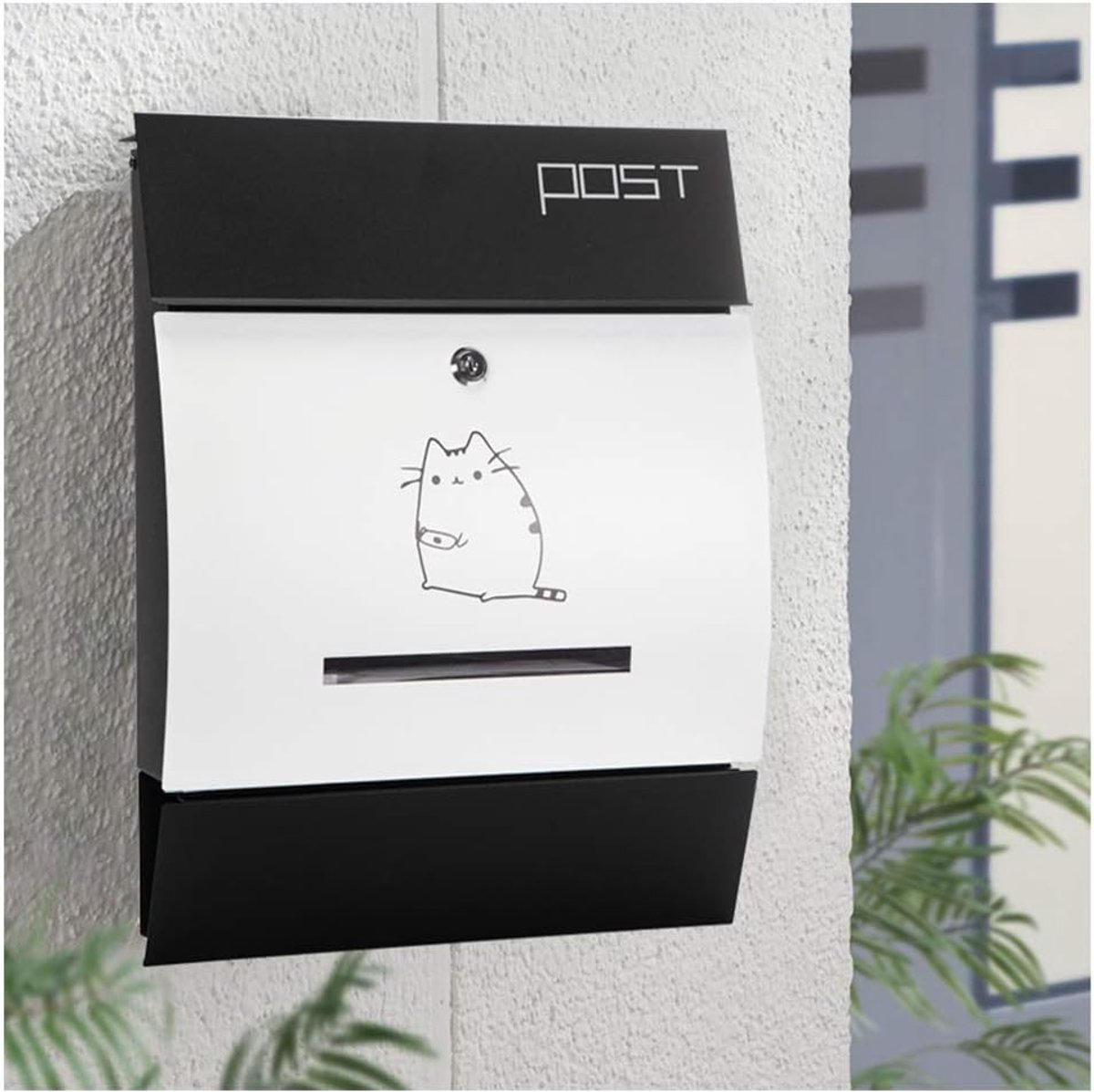 Brievenbus Buiten - Postbakje - Post Ontvangen - Waterdicht & Afsluitbaar - 43 cm breed - Zwart