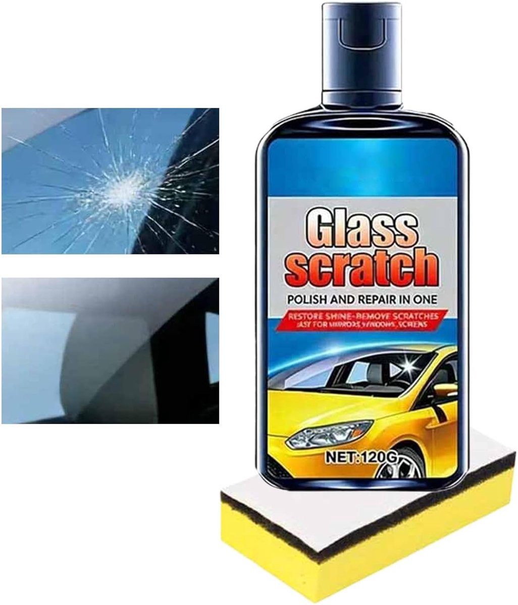 Glas Krasverwijderaar - Reparatievloeistof Kit - Voorruit Herstellen - Streepvrije Helderheid - 120ml - Transparant