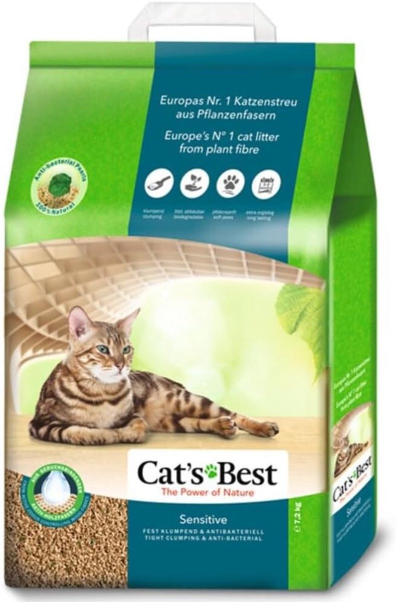 Kattenbakvulling - Plantaardige Houtvezels - Stevig Klonterend - Antibacterieel - Voor Gevoelige Katten