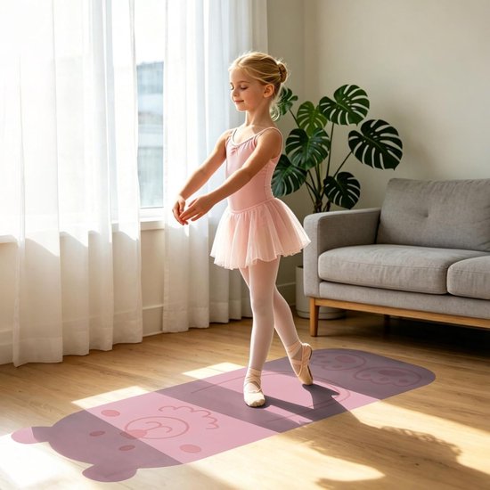 Kinder Yogamat - Oefenmat Pilates - Thuis Bewegen - Antislip Ontwerp - 150 x 61 cm - Dier Patroon van Kinder — afbeelding 4