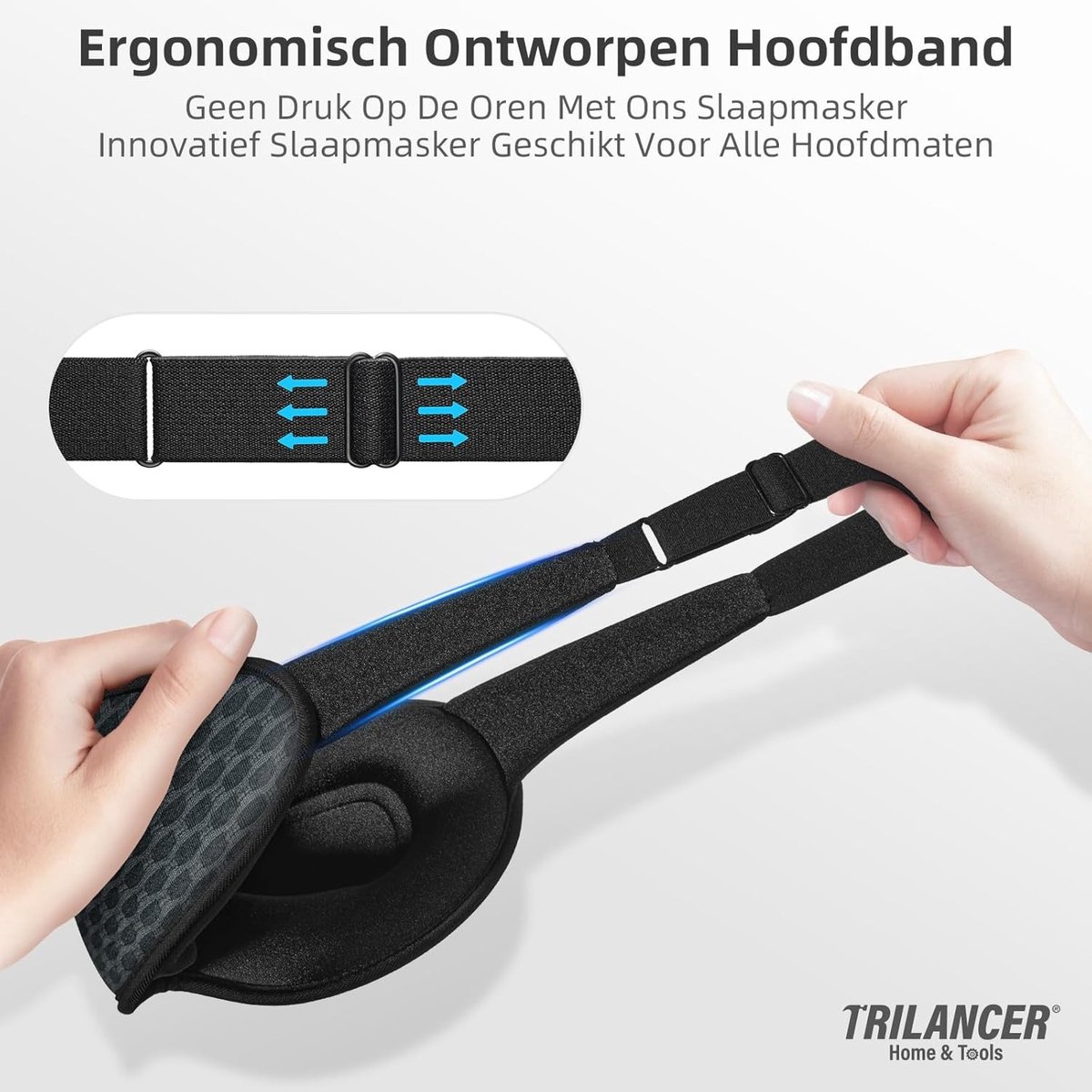 Slaapmasker - Lichtblauw - 100% Lichtblokkerend - Ergonomisch Ontwerp - Voor Mannen en Vrouwen
