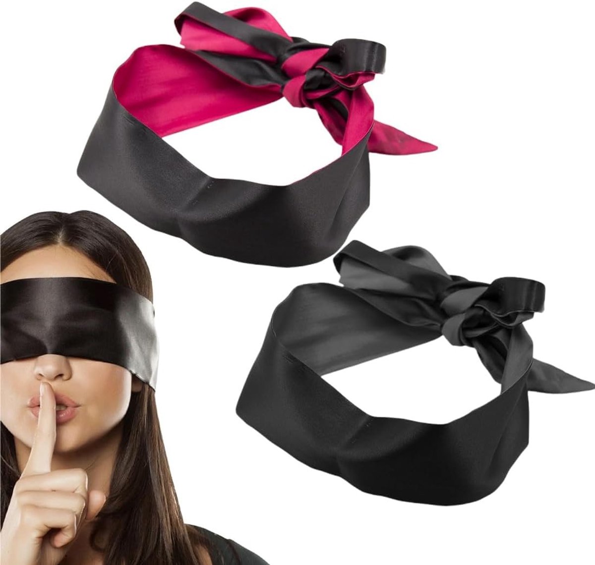 Satijnen Blinddoek Set - Zacht Slaapmasker - Verstelbare Oogbescherming - Comfortabel en Lichtgewicht - Voor Dames en Heren