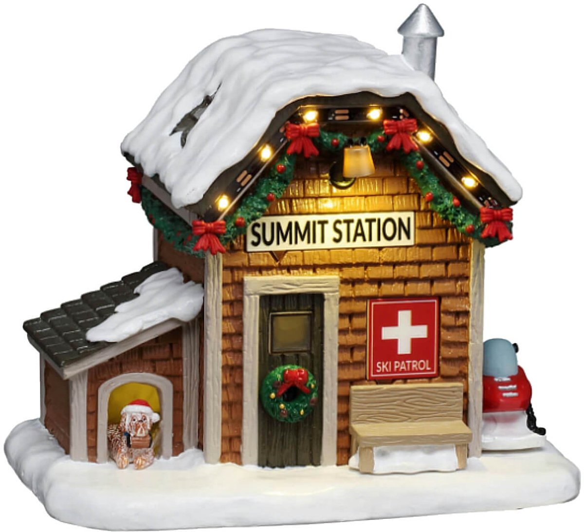 Lemax Ski Patrol Summit Station Met Licht