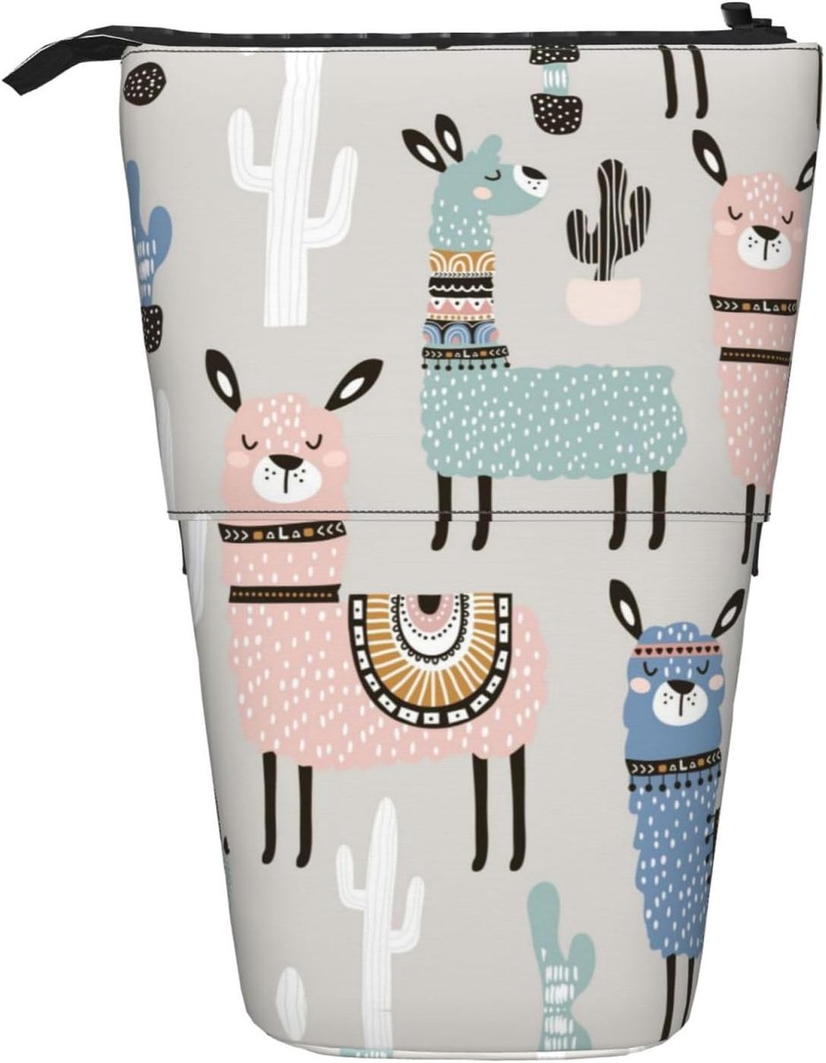 Pennenset Telescopisch - Etui Pouch - School Kantoor - Uniek Cactus Print - 5x10.5x20.5cm - Kleurrijk