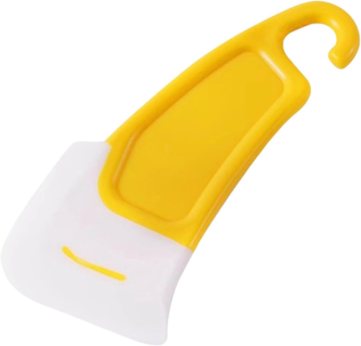 Siliconen Schraper - Keukenreiniger Pottenwasser - Afwas Reinigen - Krasvrij Schoonmaken - 14x5cm - Geel