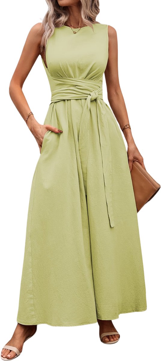 Currero Zomerjurk Dames Zomerjurken Volwassenen Vrouwen Midi Jurk Ibiza Stijl Sundress Dress XS Groen