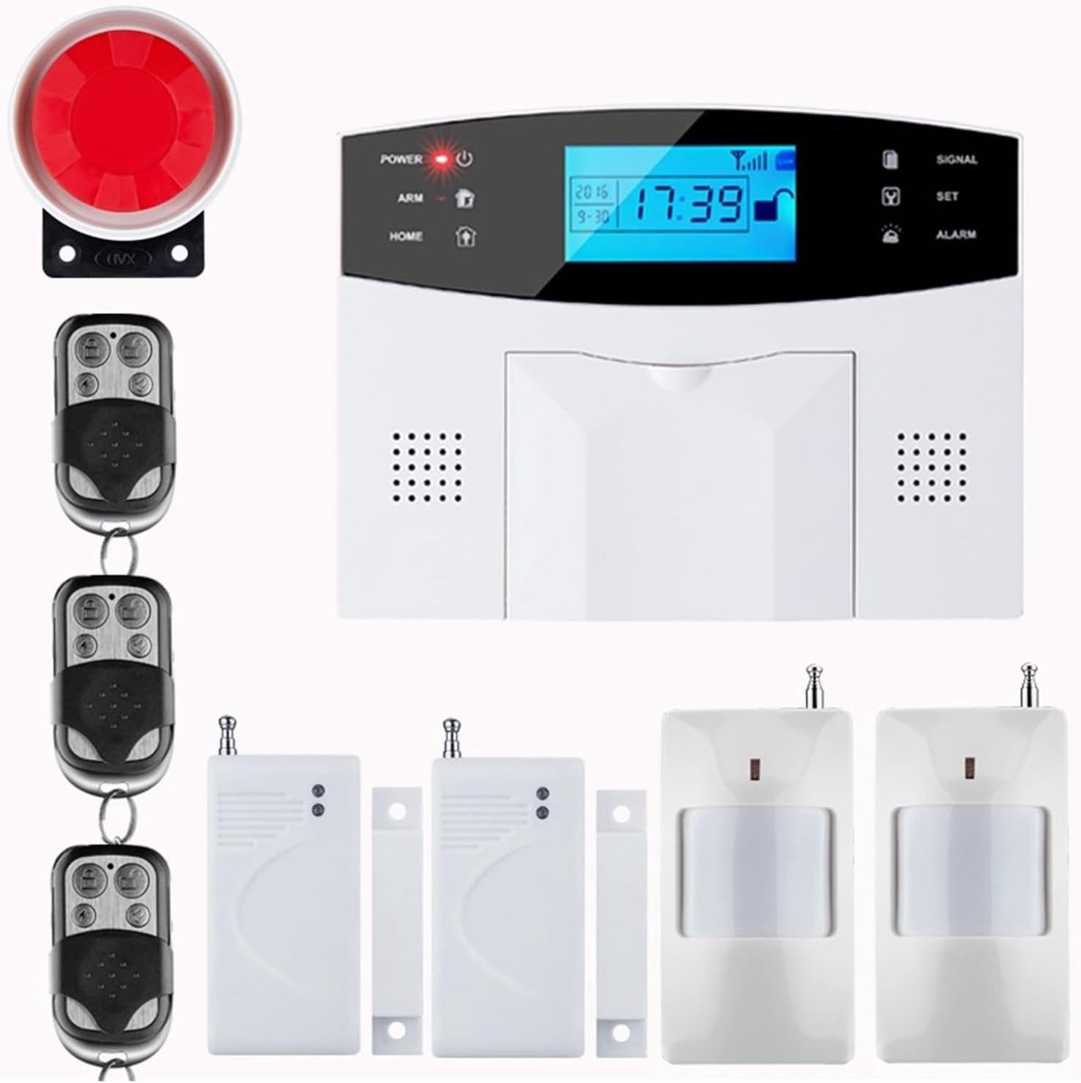 Alarmsysteem Huis - Inbraak Beveiliging - Thuis Beveiligen - LCD Scherm Bediening - 99 Zones - Wit