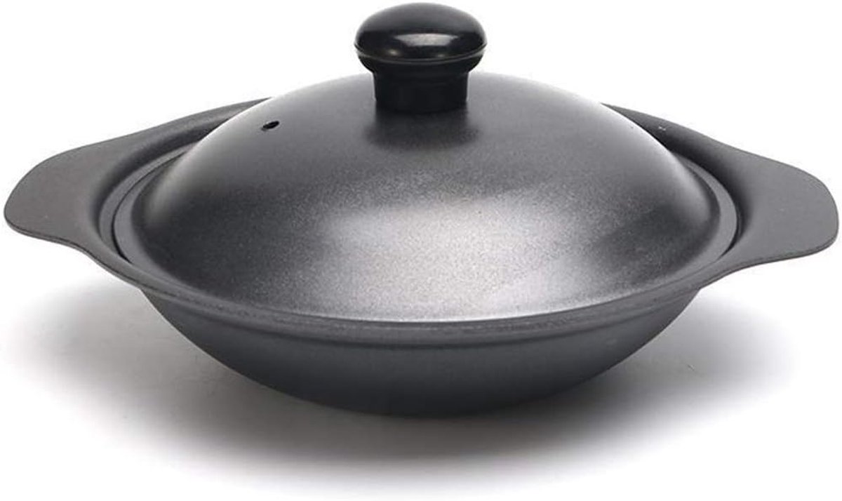 Gietijzeren Wok Mini Hapjespan Aan Tafel Koken Inclusief Deksel 24 cm Zwart