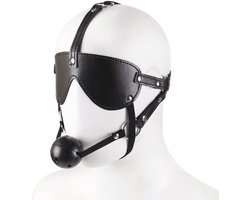 Adultshop - Hoofdharnas met Oogmasker & Ball Gag - Volledig Verstelbaar | Zicht en Spraak Uitgeschakeld - KINKY
