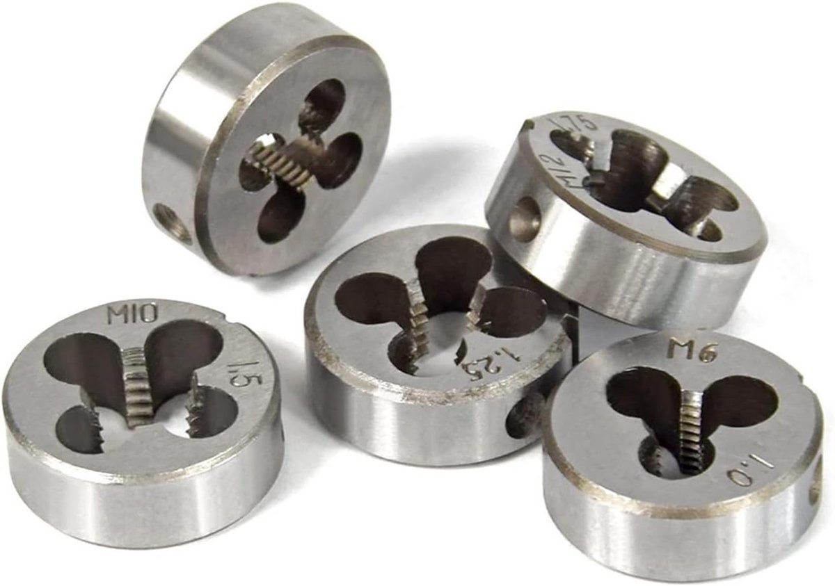 Schroefdraad Tap Set - Tappen en Matrijzen - Metaal Bewerken - Metrisch M3-M12 - 8 Stuks - Metaal