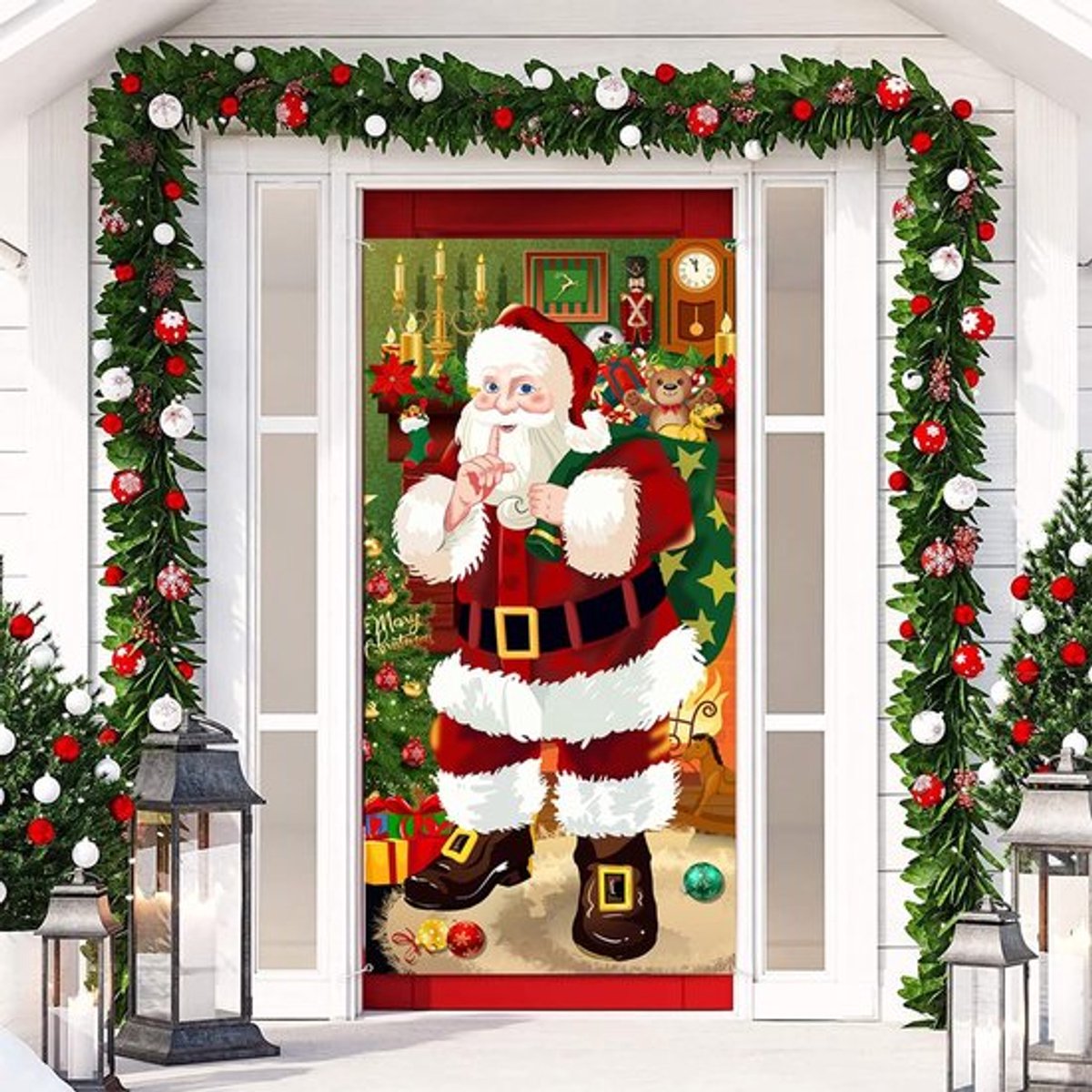 Solidchoice - Dailygoody - Kerstdeurafdekking - Kerstman - Decoratieve