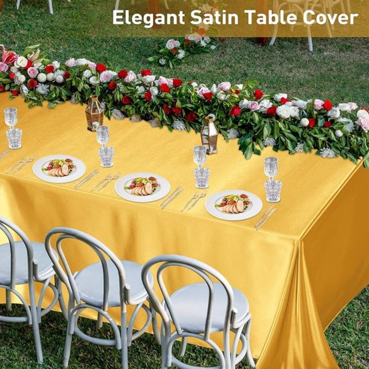 Tafelkleed - Rechthoekig - Wasbaar - Vlekbestendig - Banket - Bruiloft - Feest Decor - Geschikt voor Eettafel - Goud 58 X 126 Inch Wasbaar Tafelkleed