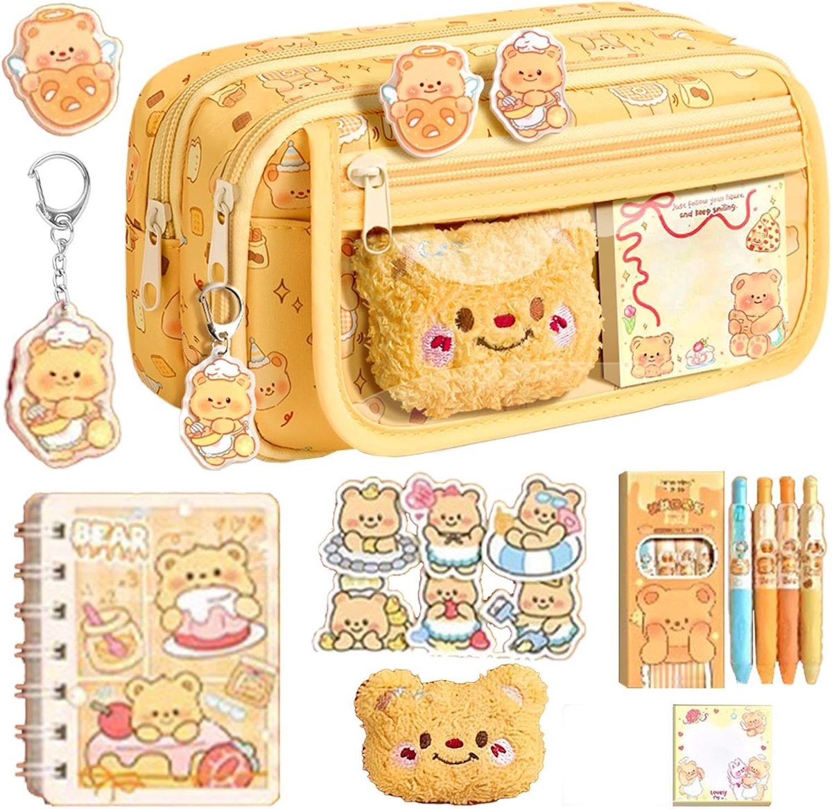 Pennenetui Organizer - Schrijfwaren Houder - Schoolbenodigdheden Opbergen - Ruime Capaciteit - 22 x 12 cm - Roze