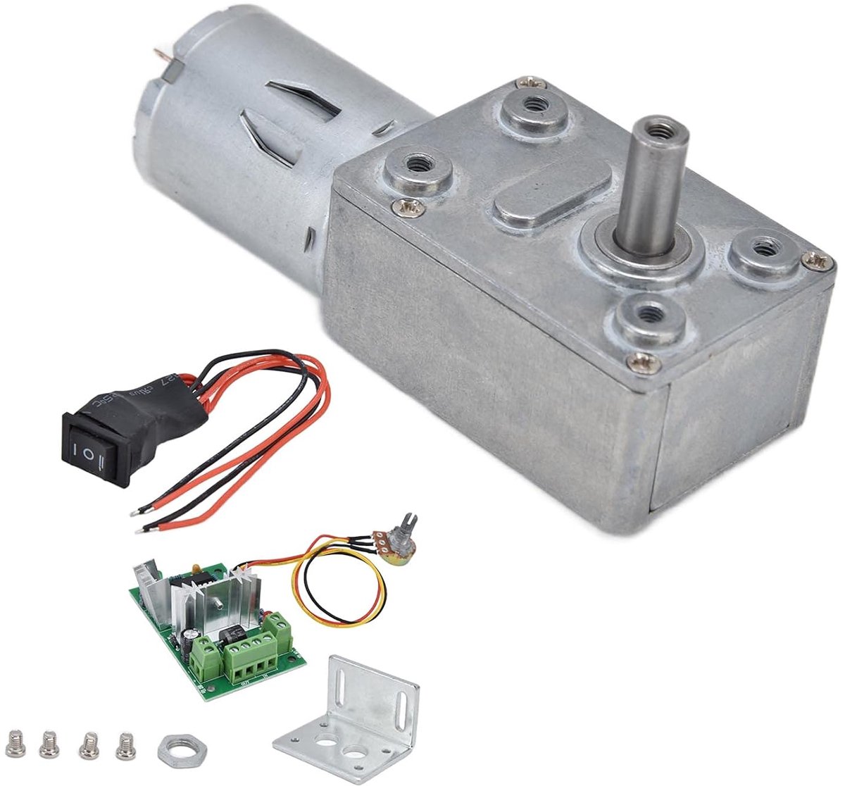 Gelijkstroom Motor - Motorreductor Wormwiel - Robotica Projecten - Zelfsluitend Ontwerp - 6V 20RPM - Metaal