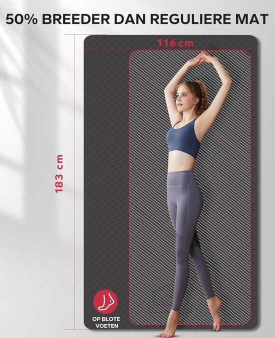 Grote Yoga Mat - TPE - Antislip - Duurzaam - Voor Thuis Training — afbeelding 4