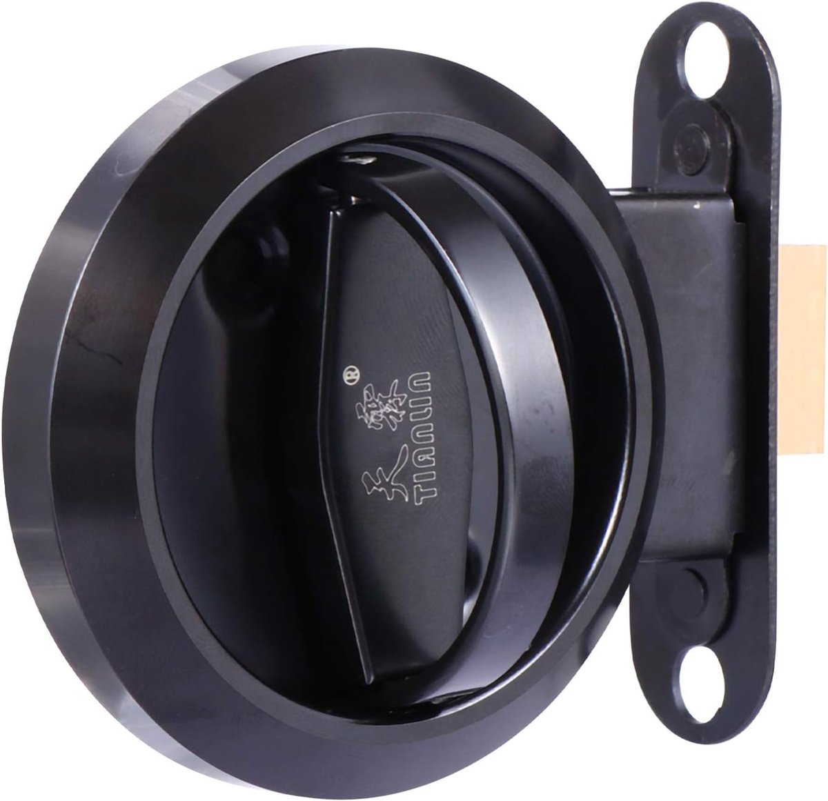 Deurslot - Schuifdeurslot Kastslot - Privacy Vergroten - Rond Verzonken Ontwerp - 7.5 cm - Zwart
