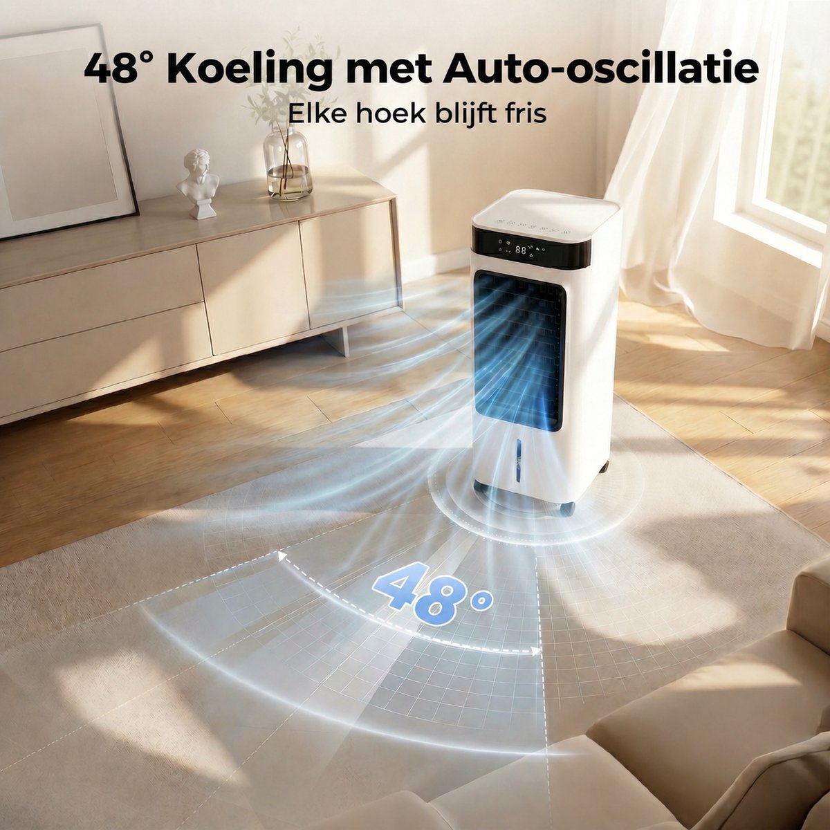Sogiol - 3-in-1 verdampingsluchtkoeler - Mobiele Airco - met Afstandsbediening & 12-uurs Timer - ontvochtiger kleine &draagbare airconditioner — afbeelding 9