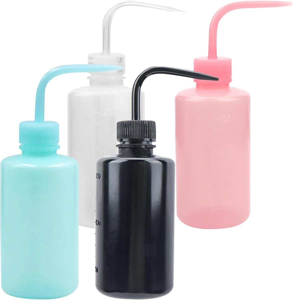 Set van 4 Sprayflessen 250ml voor Laboratorium en Tuin, Perfect voor Chemisch Reinigen en Besproeien van Planten
