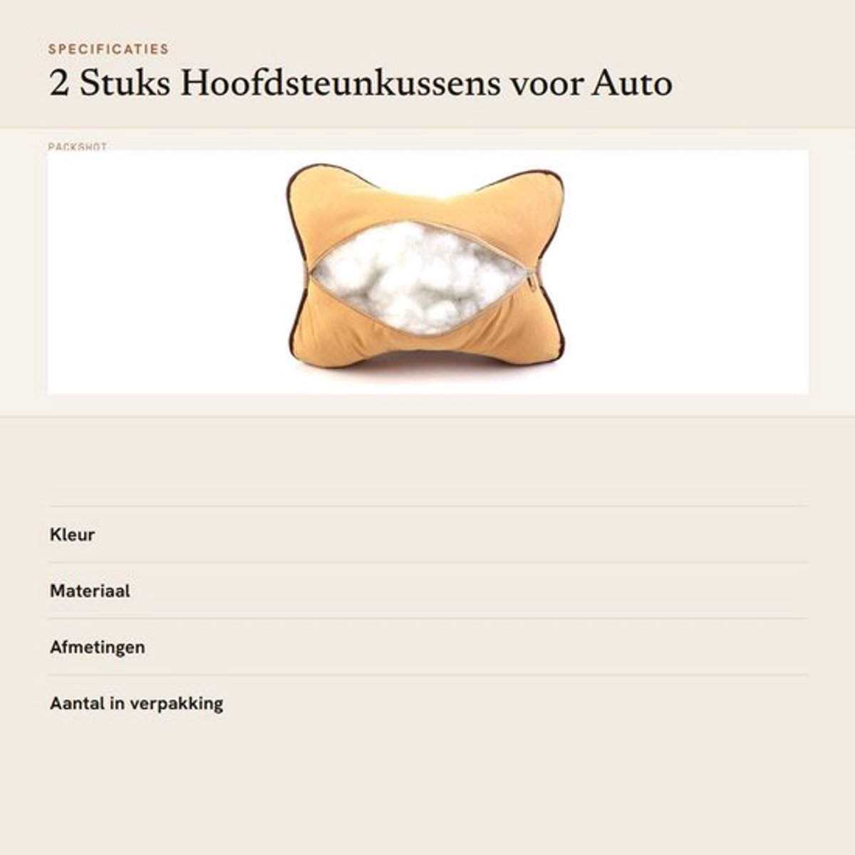 Dailygoods- Hoofdsteunkussen Universeel - Gemaakt van Leer - 2 Stuks