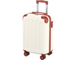 TRVLMORE Handbagage Koffer - 38L - Cijferslot - Lichtgewicht - Trolley - 54 × 34 × 20cm - Past binnen 55 × 40 × 20 cm - Wit/Beige