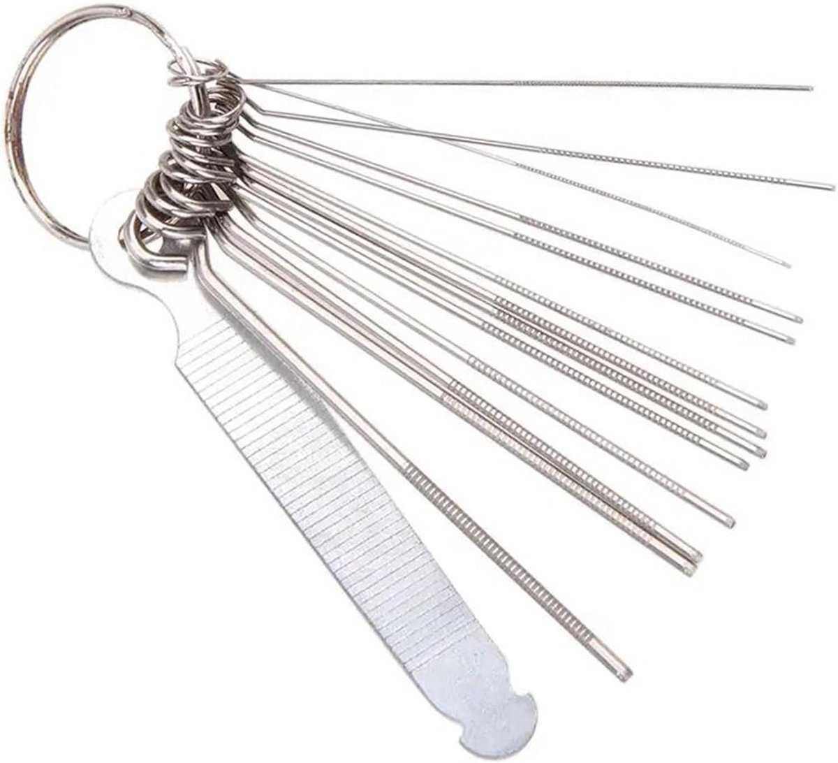 Gitaar Gereedschap Kit - Moer Vijl Set - Instrument Onderhoud - Roestvrij Staal - 13 Maten - Zilver
