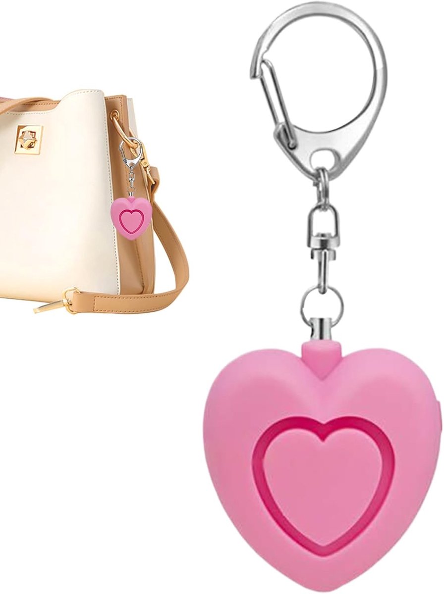 Persoonlijk Alarm - Veiligheidssleutelhanger Alarm - Persoonlijke Veiligheid - 125dB Luid Geluid - 6 x 4.5 x 3 cm - Roze
