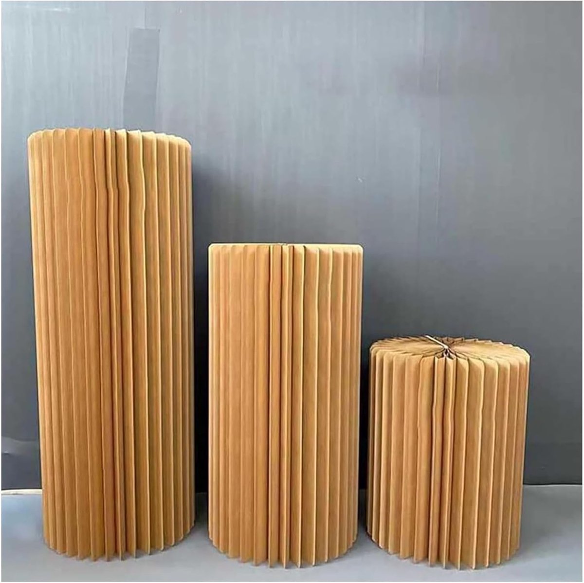 Opvouwbare Pilaar - Kartonnen Sokkel - Decoratie Evenementen - Honingraat Stabiliteit - 30cm Diameter - Wit