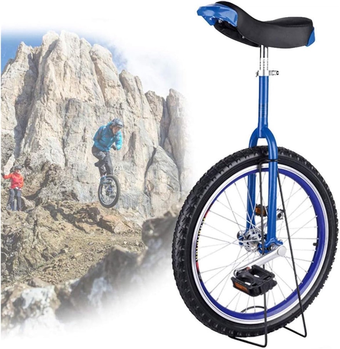 Eenwieler - Balansfiets - Sport Balans - Antislip Bergbanden - 18 inch - Blauw