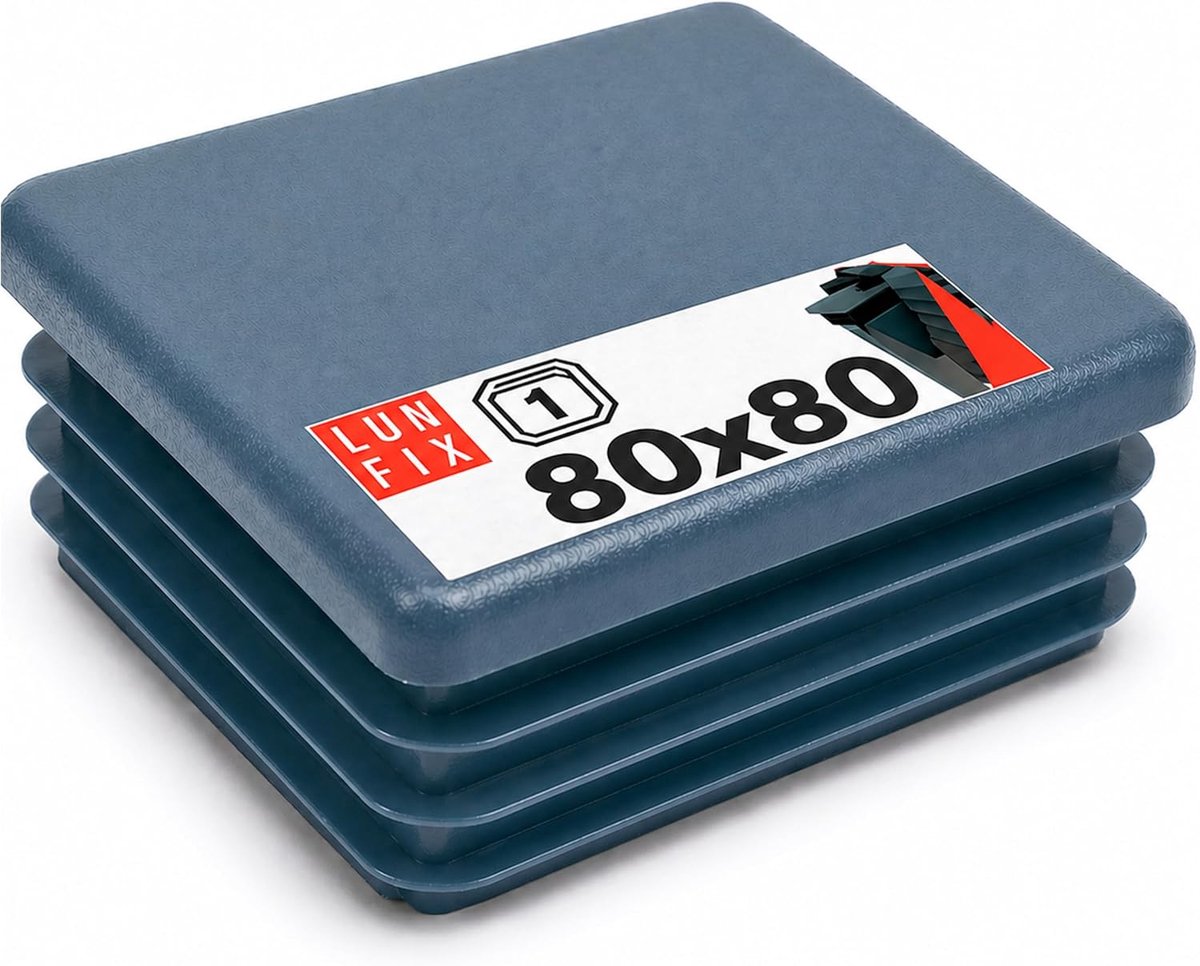 Lamellenstoppen 80x80 mm - Buisdoppen Vierkant - Profielen Afsluiten - UV- en Weerbestendig - 80 x 80 mm - Grafiet
