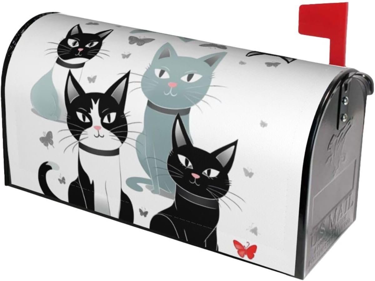 Brievenbus Cover - Brievenbus Decoratie - Buiten Decoreren - Magnetisch en Waterdicht - 21 x 18 inch - Zwart-wit