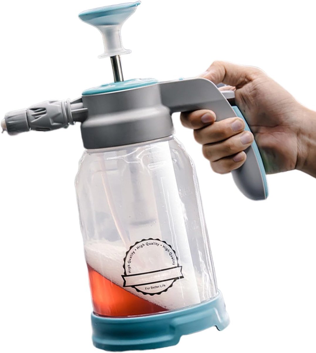 Handmatige Schuimsproeier - Autowas Tool - Auto Reinigen - Waterbesparend Ontwerp - 2 Liter - Wit