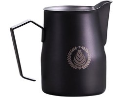 Melkopschuimkan - Opschuimkannetje Stoomkannetje - Latte Art Creëren - Uniek Snavelontwerp - 750 ml - Zwart